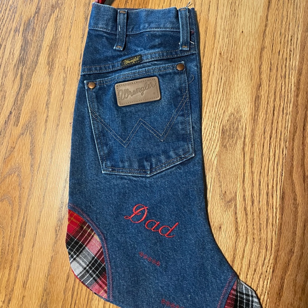 Wrangler jeans Christmas stocking